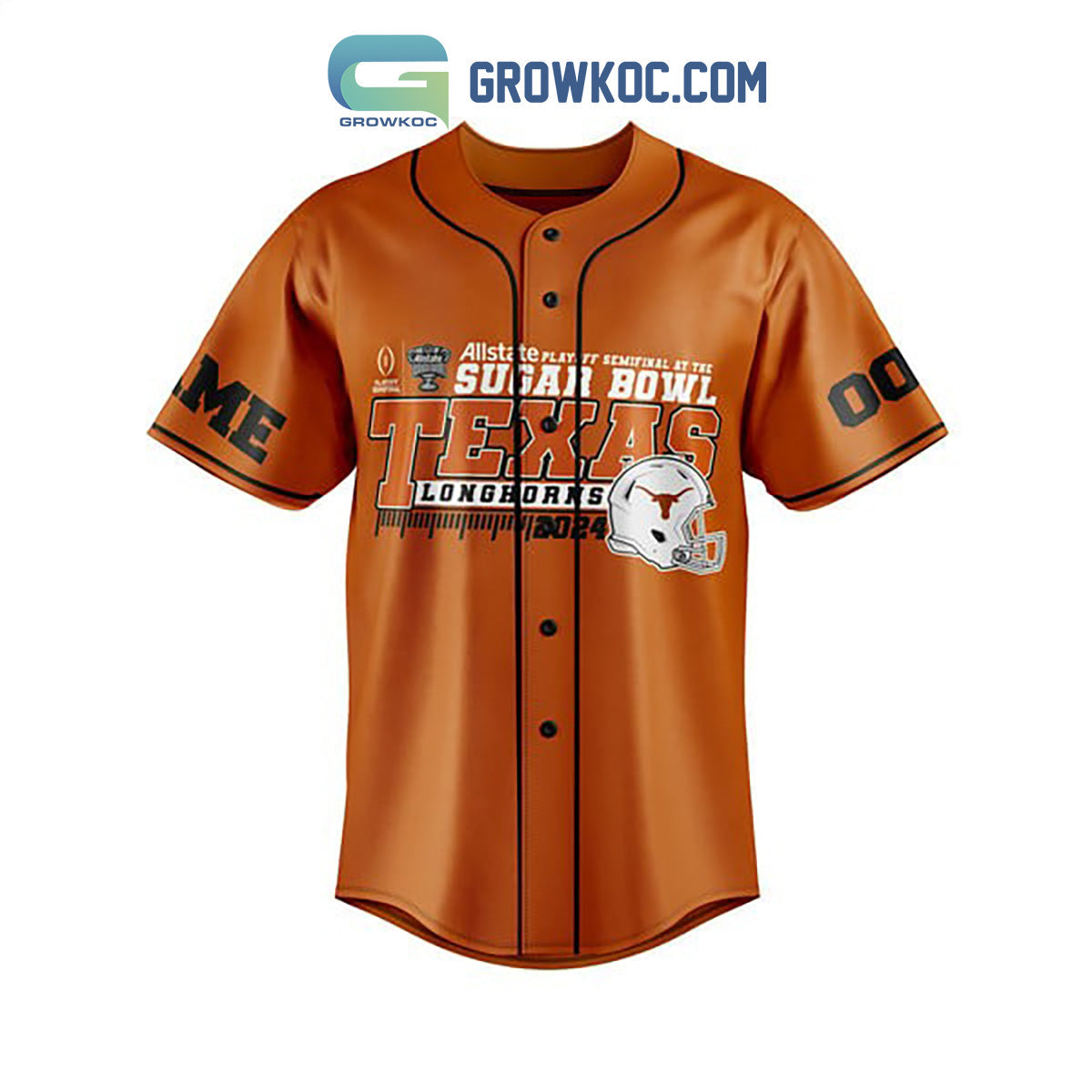 Texas Longhorns Embrace The Hate Personalized Baseball Jersey baseball jersey product view 2
