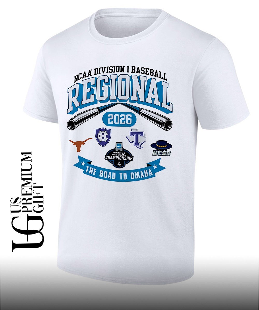Texas Longhorns and Holy Cross Crusaders and Texas Tech Red Raiders and UCSB 2026 NCAA Division I Baseball Regional Road to Omaha shirt - T-Shirt, Sweatshirt, Hoodie