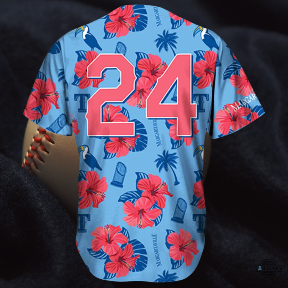 Texas Rangers Hawaiian Shirt Giveaway Margaritaville Night Jersey 2024 Aloha Button Up Shirts baseball jersey product view 3