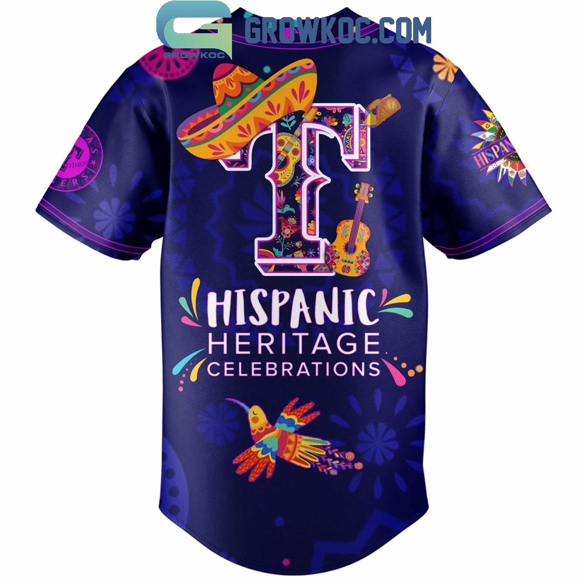Texas Rangers Hispanic Heritage Celebrations 2025 Baseball Jersey baseball jersey product view 3