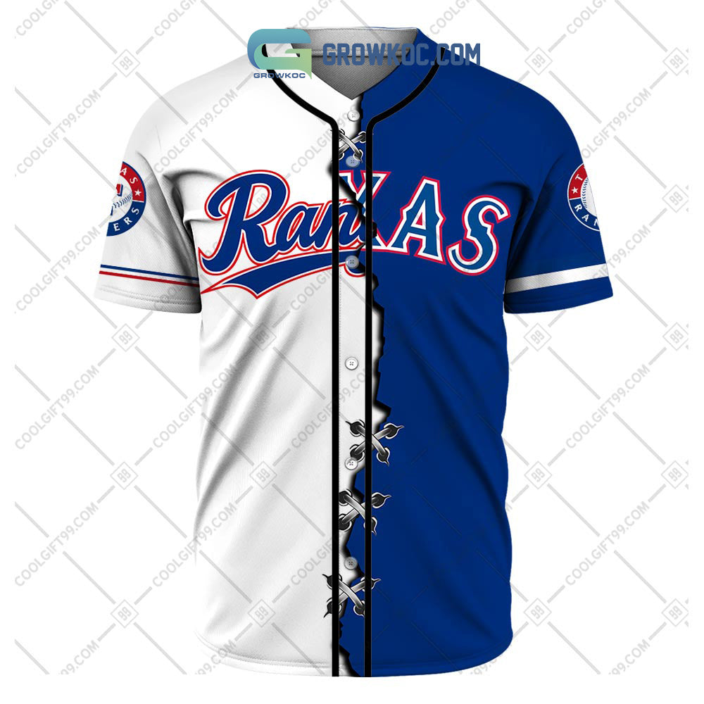 Texas Rangers MLB Personalized Mix Baseball Jersey baseball jersey product view 2