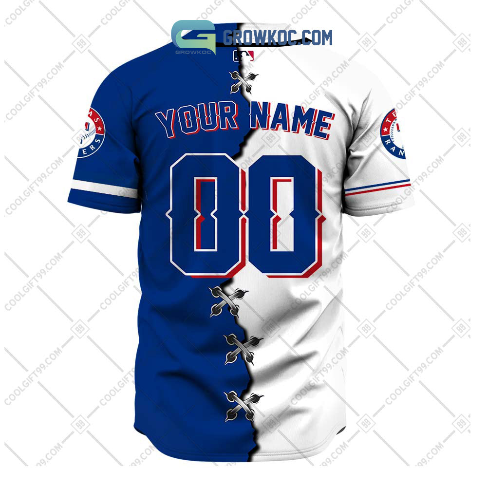 Texas Rangers MLB Personalized Mix Baseball Jersey baseball jersey product view 3