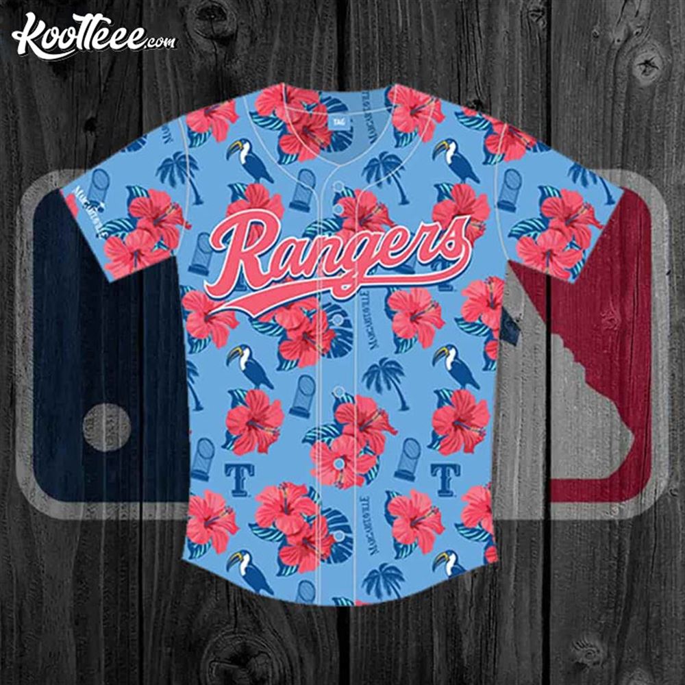 Texas Rangers Margaritaville Night 2024 Baseball Jersey baseball jersey product view 2