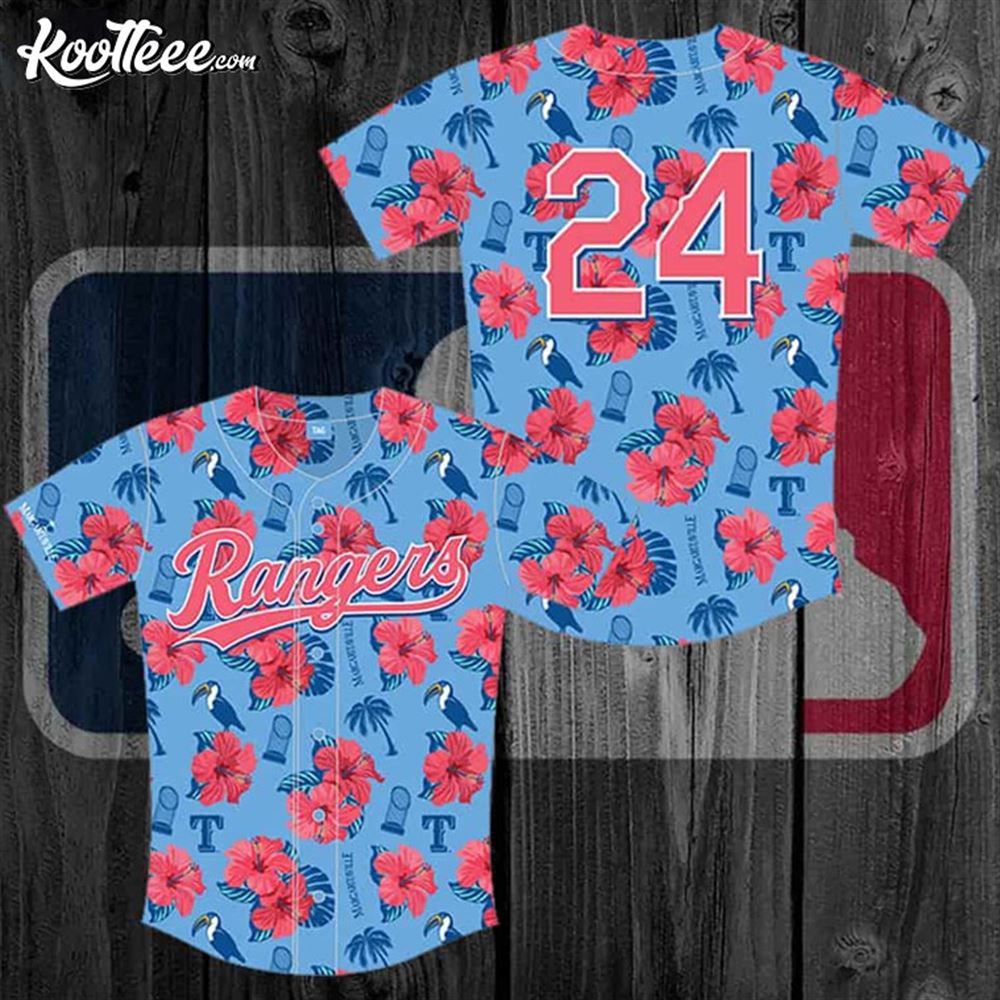 Texas Rangers Margaritaville Night 2024 Baseball Jersey baseball jersey product view 3