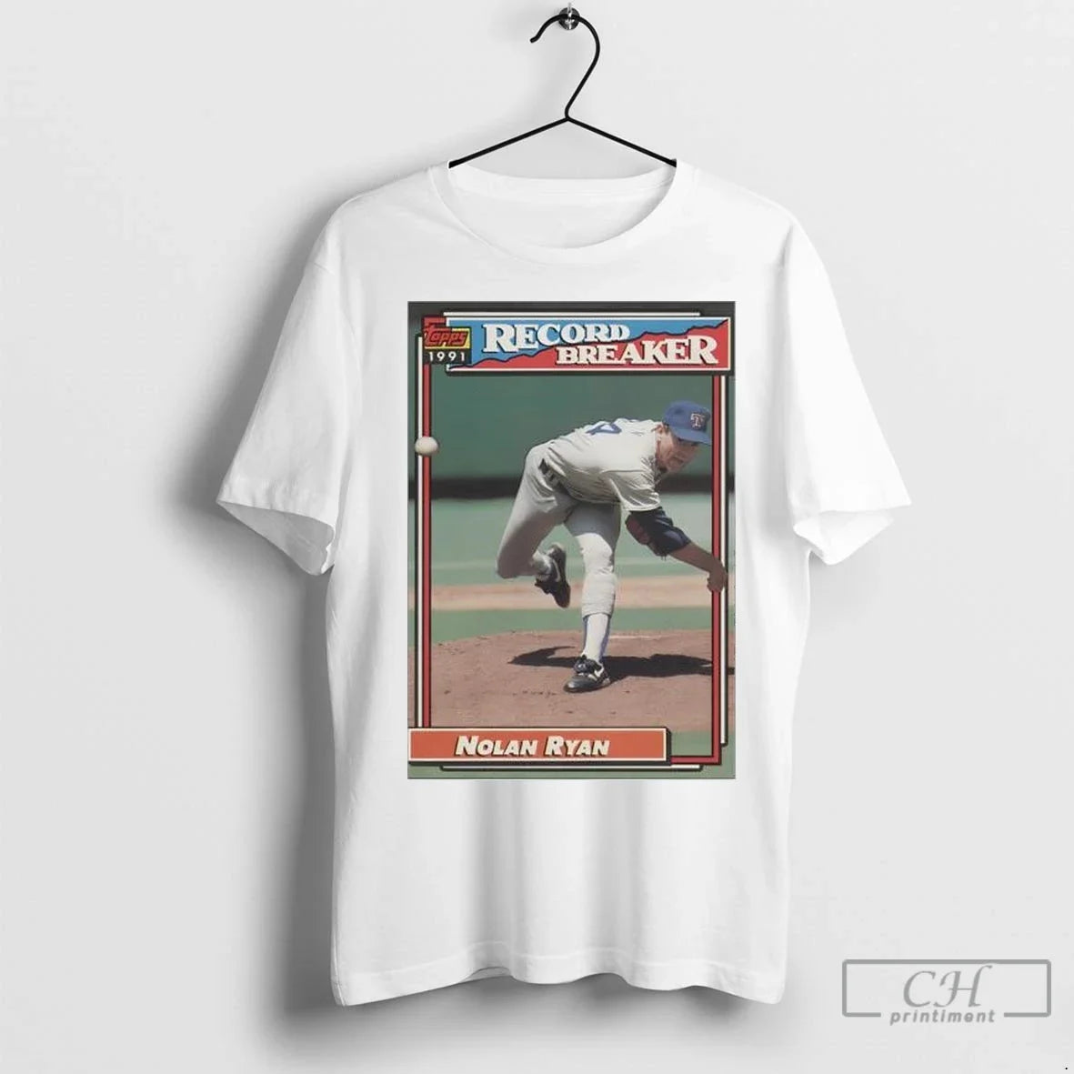 Texas Rangers Nolan Ryan Record Breaker Baseball Card Player Mlb T Shirts Unisex T-shirt, Sweatshirt, Hoodie, Long Sleeve Tee - T-Shirt, Sweatshirt, Hoodie