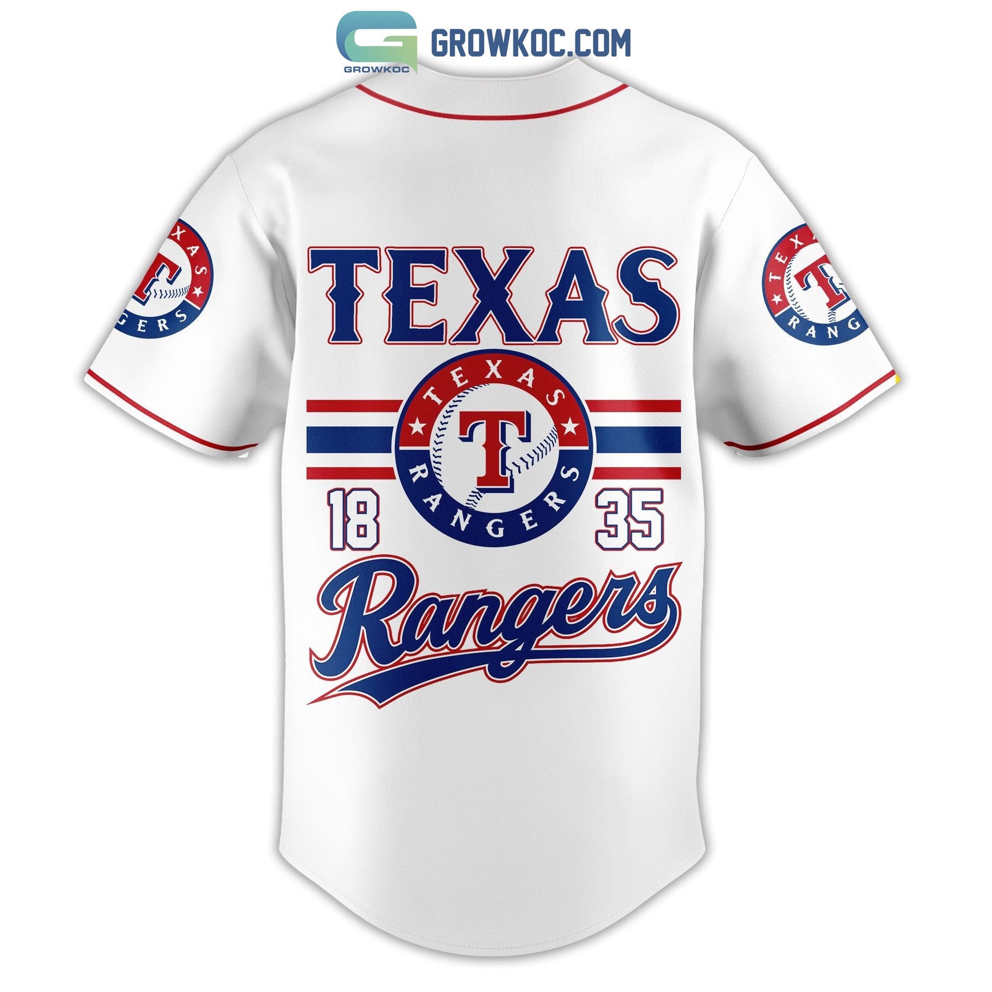 Texas Rangers Since 1835 Baseball Jersey baseball jersey product view 3