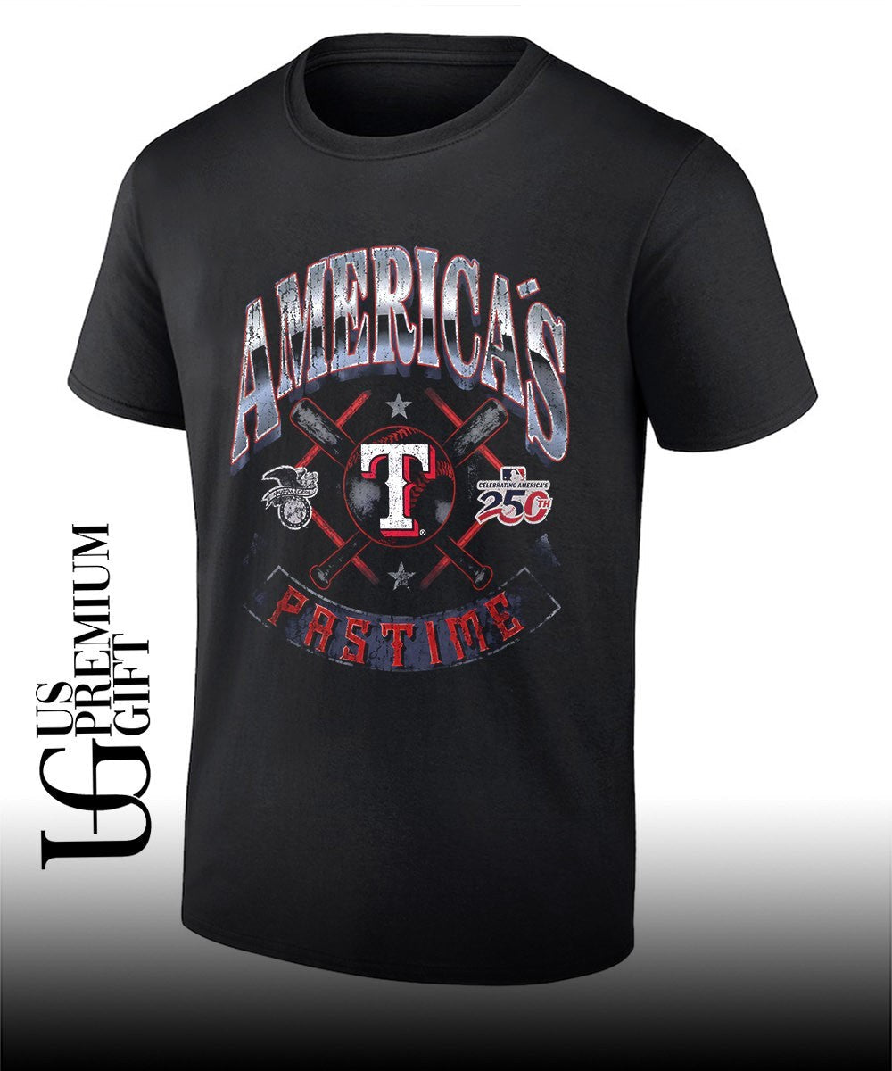 Texas Rangers baseball Americana 250th Pastime celebrating logo shirt Unisex T-shirt, Sweatshirt, Hoodie, Long Sleeve Tee - T-Shirt, Sweatshirt, Hoodie