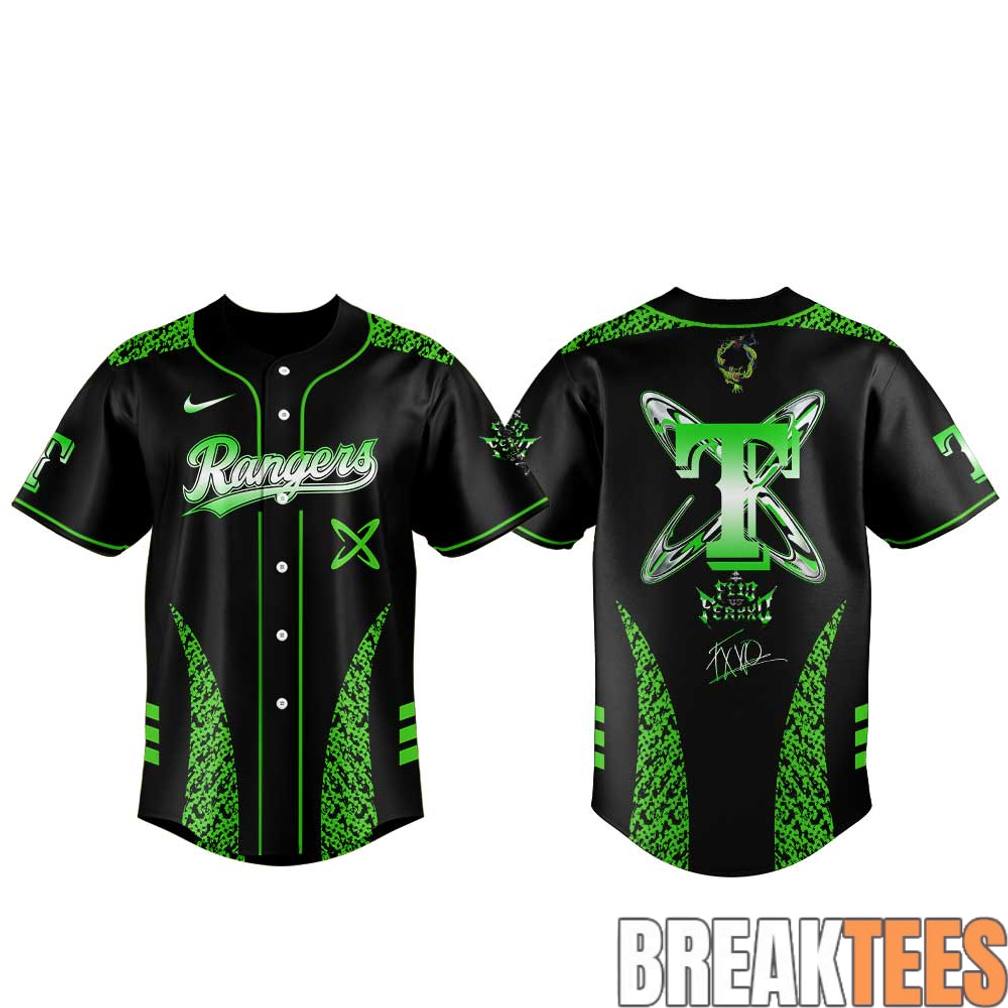 Texas Rangers x Feid vs Ferxx ‘The one-on-one of the year’ FALXO TOUR Jersey baseball jersey product view 2