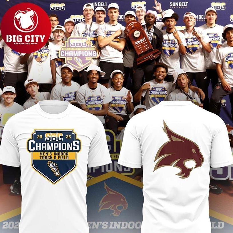 Texas State Bobcat Sun Belt 2026 Track Field - Adult & Kids T-Shirts, Sweatshirts & Hoodies apparel design preview 1