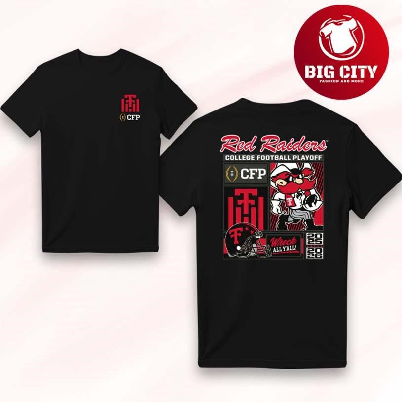 Texas Tech 2025 CFP Two Sided Shirt Unisex T-shirt, Sweatshirt, Hoodie, Long Sleeve Tee - T-Shirt, Sweatshirt, Hoodie