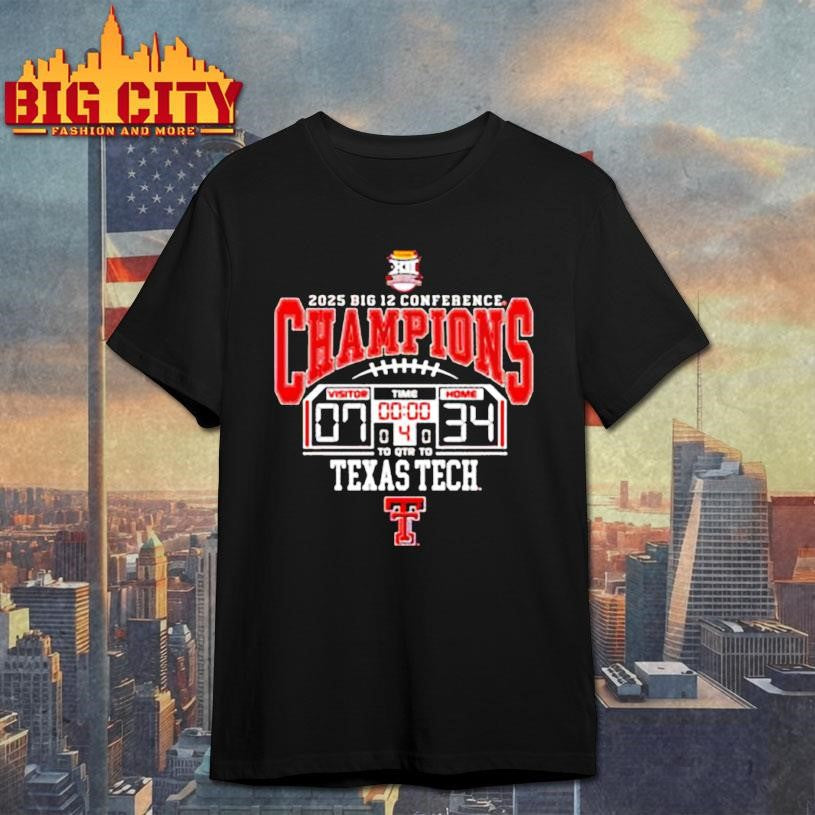Texas Tech Red Raiders 2025 Big 12 Championship shirt Unisex T-shirt, Sweatshirt, Hoodie, Long Sleeve Tee - T-Shirt, Sweatshirt, Hoodie