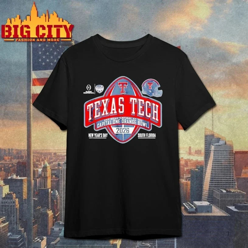 Texas Tech Red Raiders Orange Bowl 2025-26 CFP Quarter shirt Unisex T-shirt, Sweatshirt, Hoodie, Long Sleeve Tee - T-Shirt, Sweatshirt, Hoodie