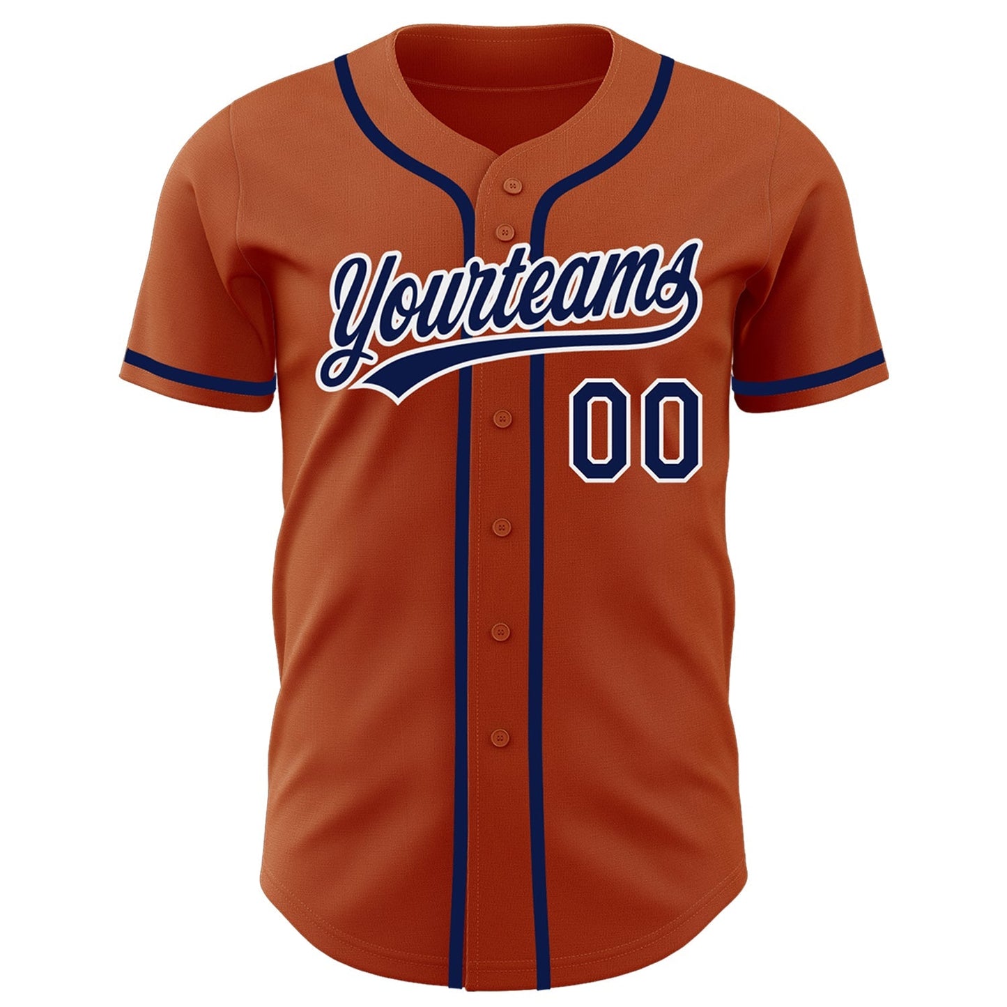 Custom Texas Orange Navy-White Authentic Baseball Jersey baseball jersey product view 2