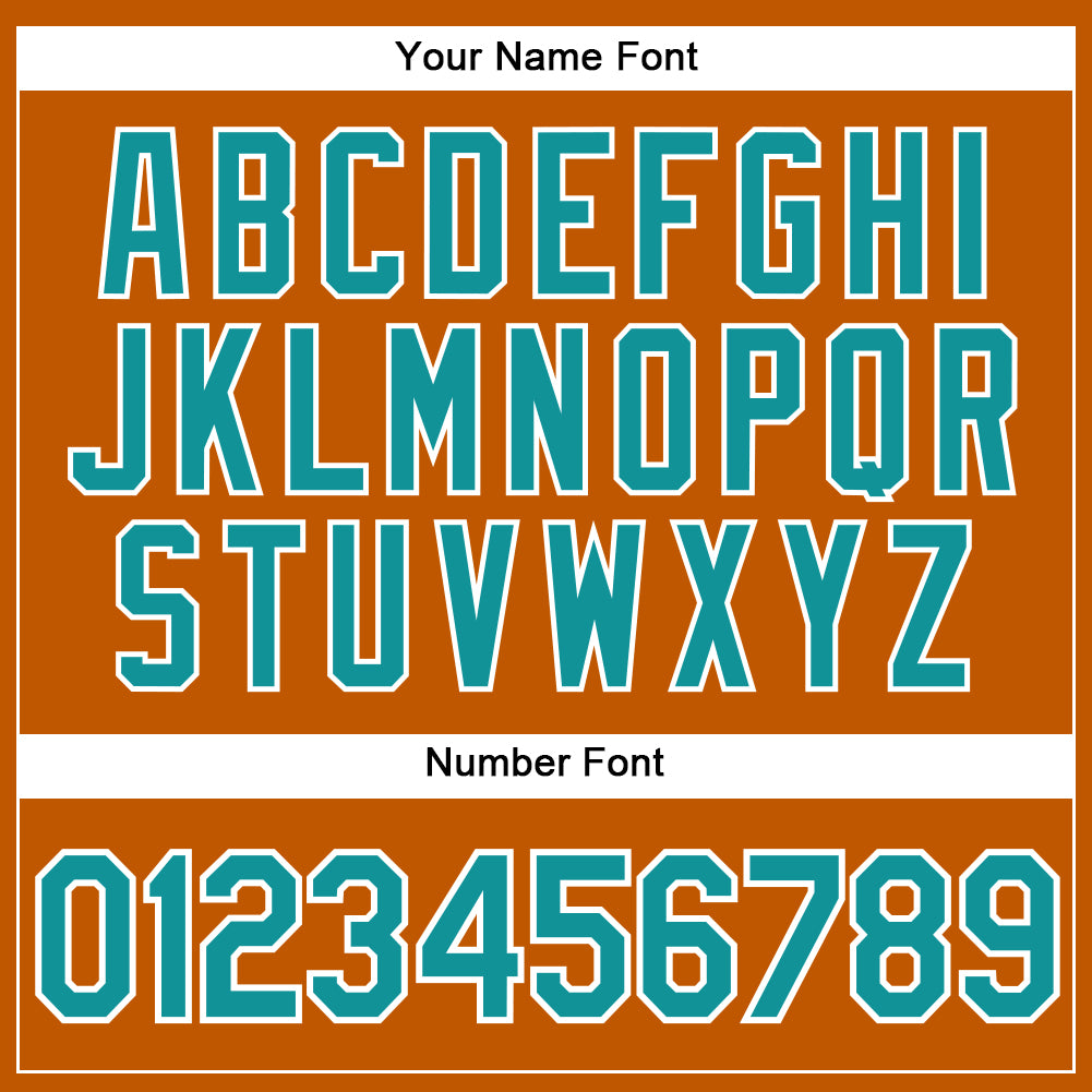 Custom Texas Orange Teal-White Authentic Baseball Jersey baseball jersey product view 5