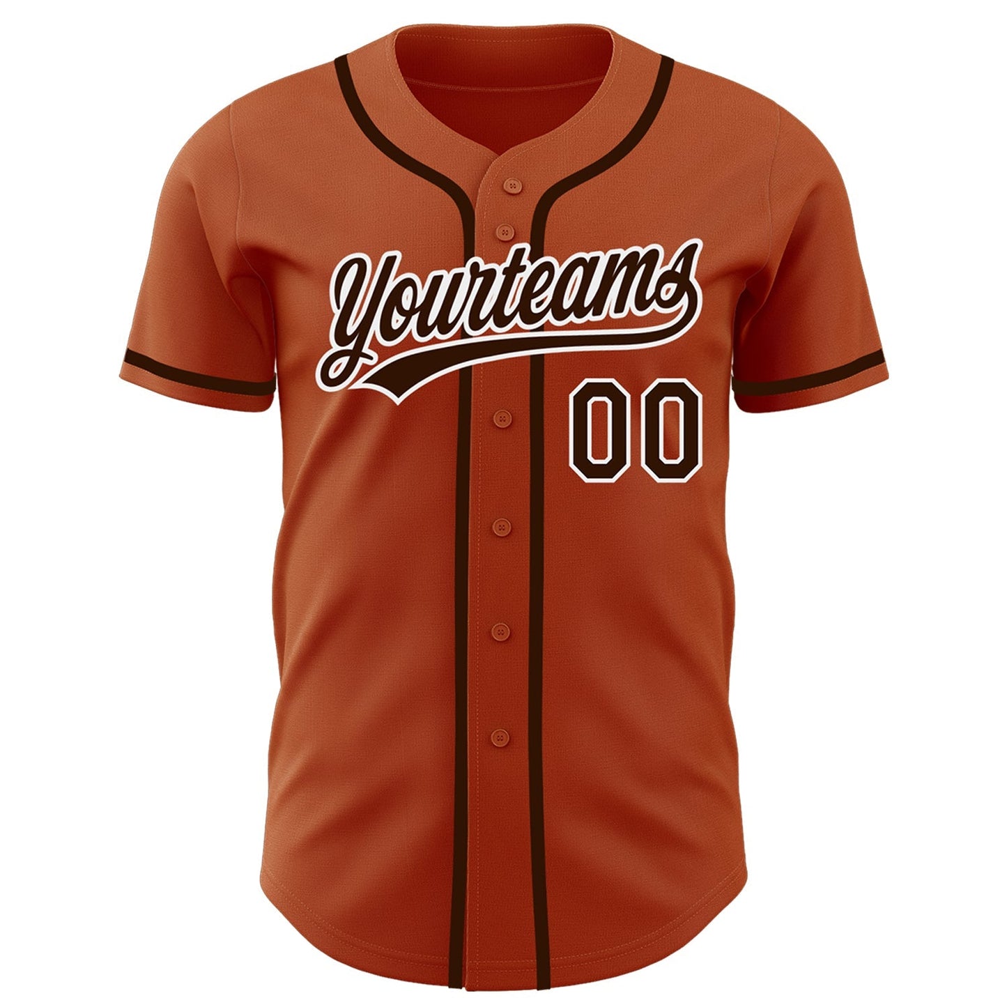 Custom Texas Orange Brown-White Authentic Baseball Jersey baseball jersey product view 2