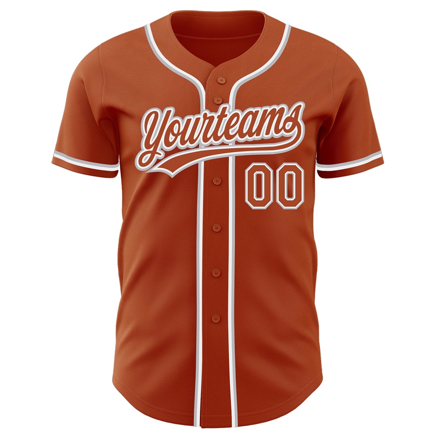 Custom Texas Orange White-Gray Authentic Baseball Jersey baseball jersey product view 2