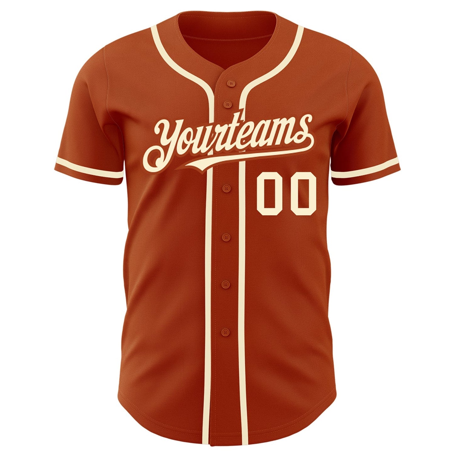 Custom Texas Orange Cream Authentic Baseball Jersey baseball jersey product view 2