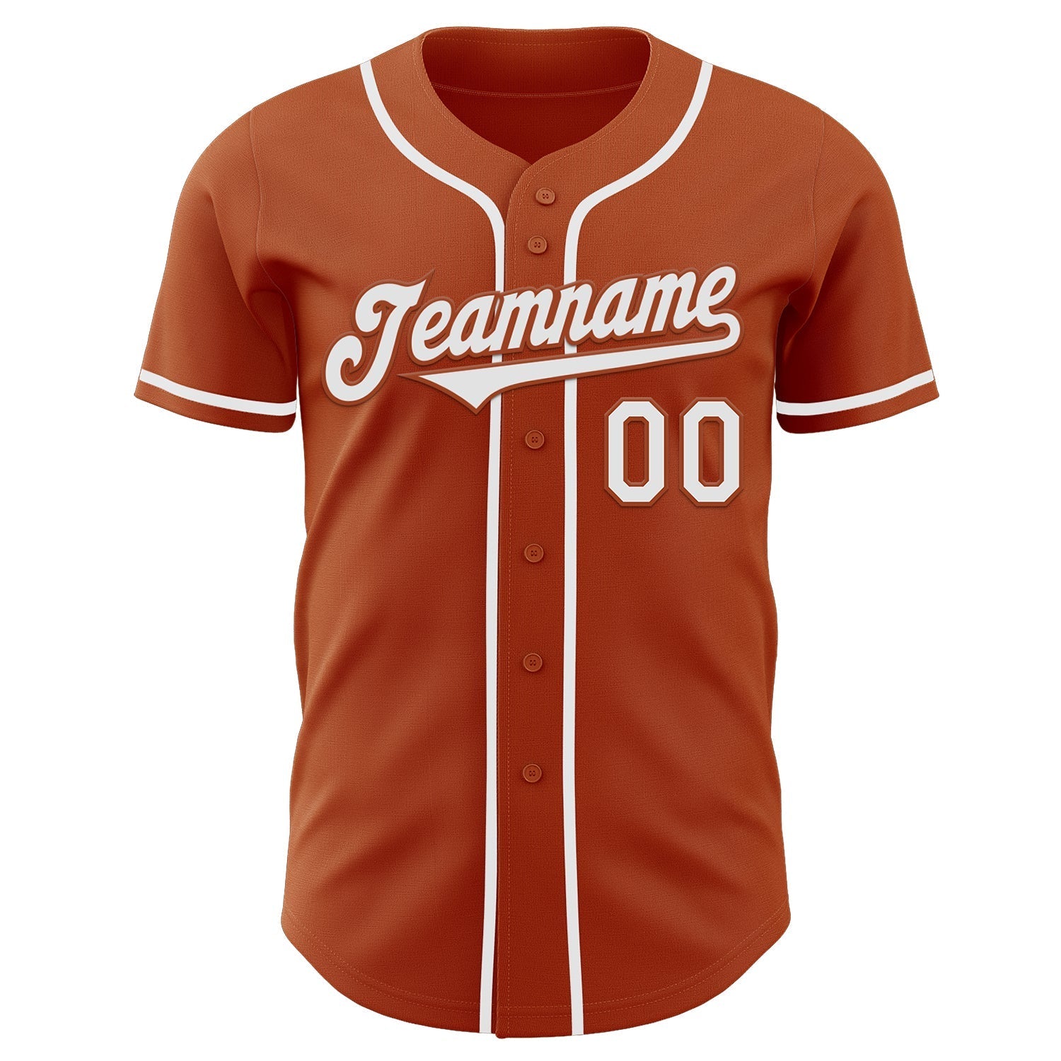 Custom Texas Orange White Authentic Baseball Jersey baseball jersey product view 2