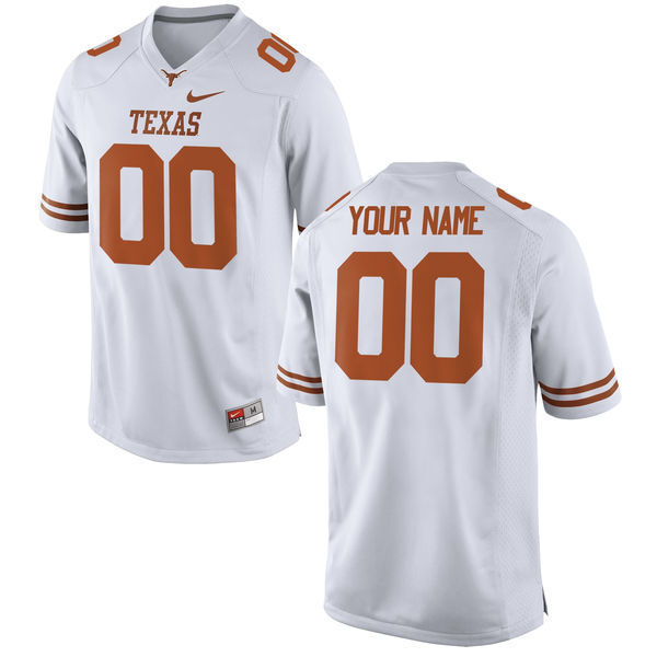 Texas Blank Custom White College Football Jersey football jersey product view 1