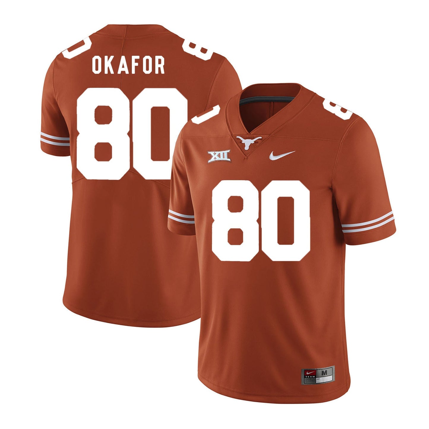Texas Longhorns Alex Okafor 80 Orange College Football Jersey football jersey product view 1