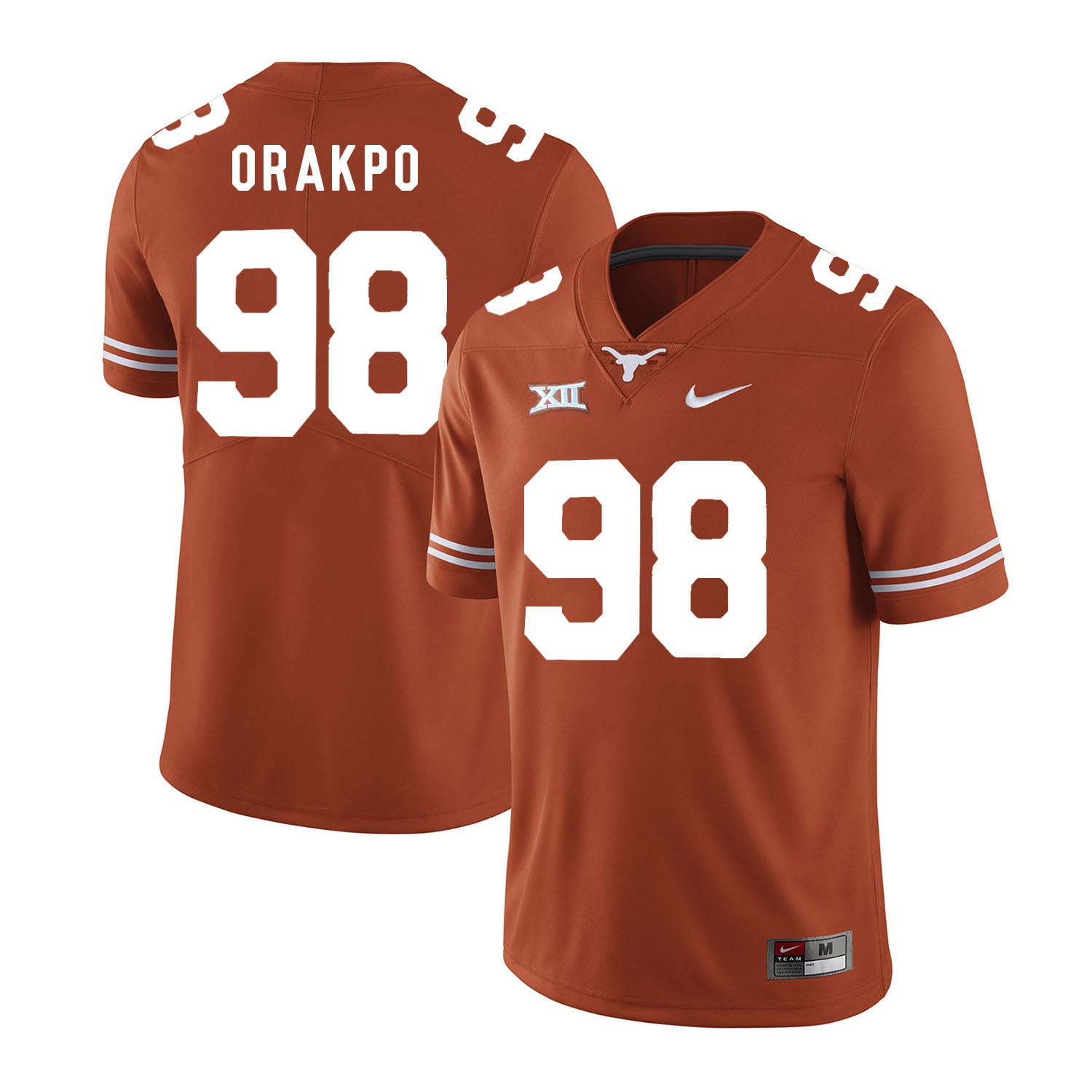 Texas Longhorns Brian Orakpo 98 Orange College Football Jersey football jersey product view 1