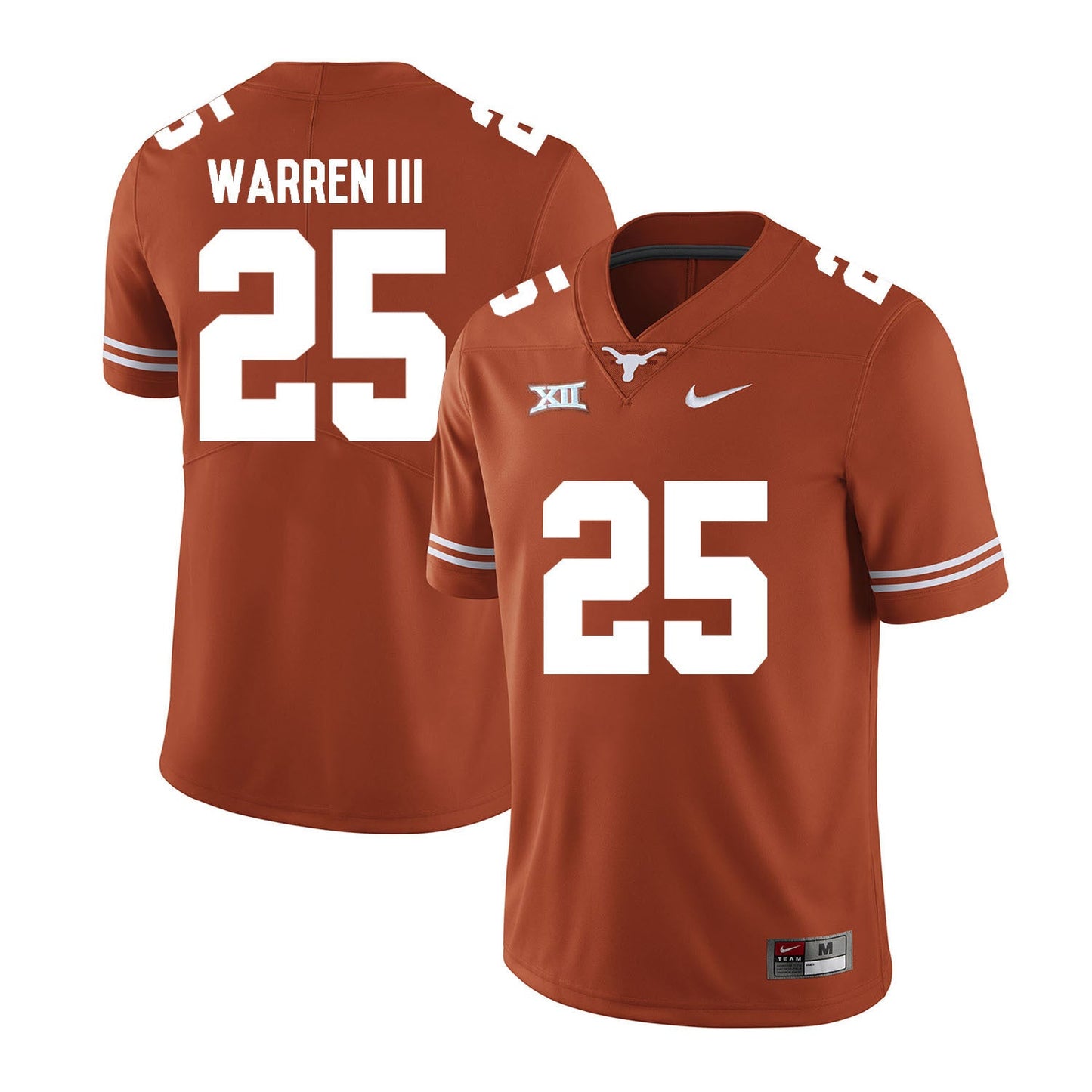 Texas Longhorns Chris Warren III 25 Orange College Football Jersey football jersey product view 1
