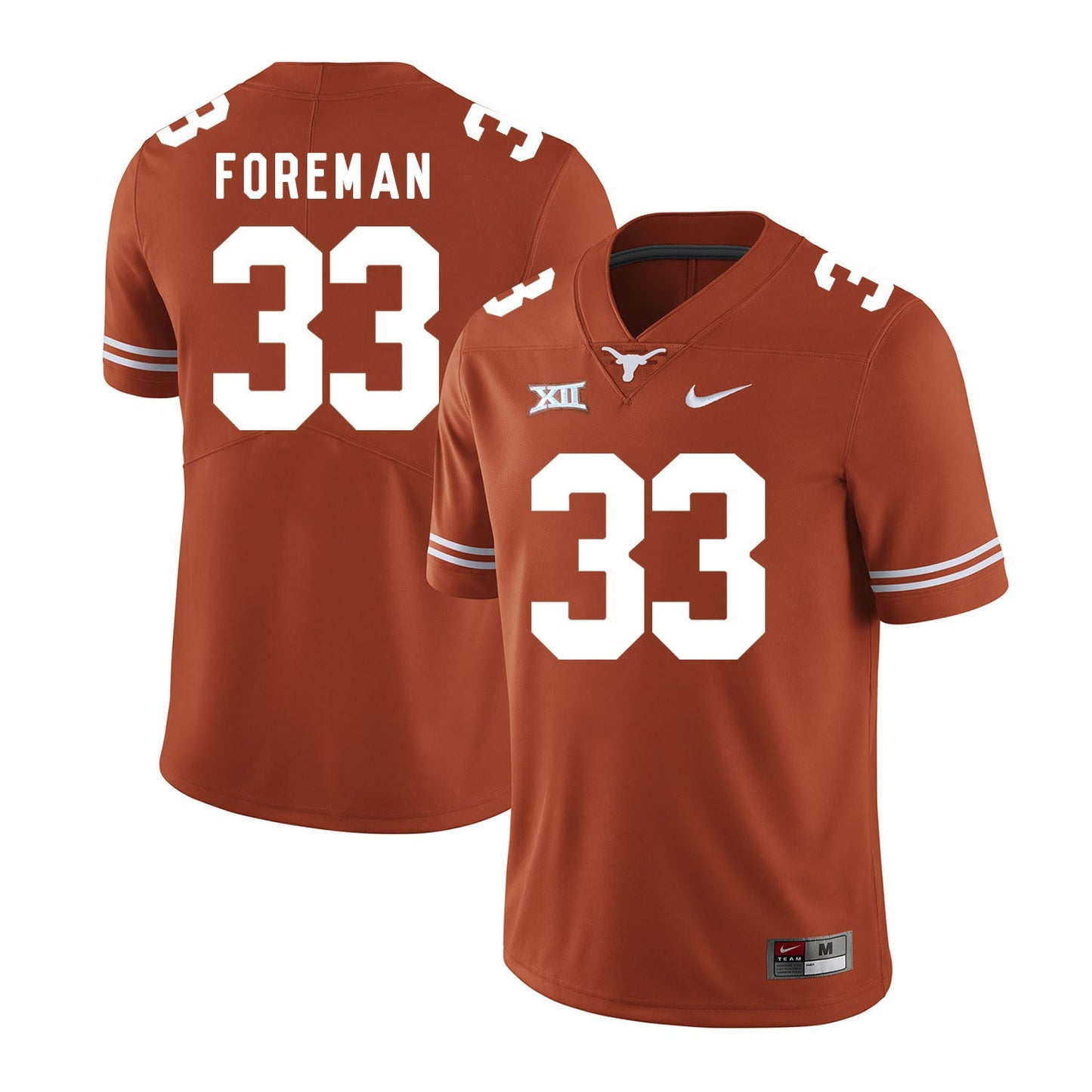 Texas Longhorns D'Onta Foreman 33 Orange College Football Jersey football jersey product view 1