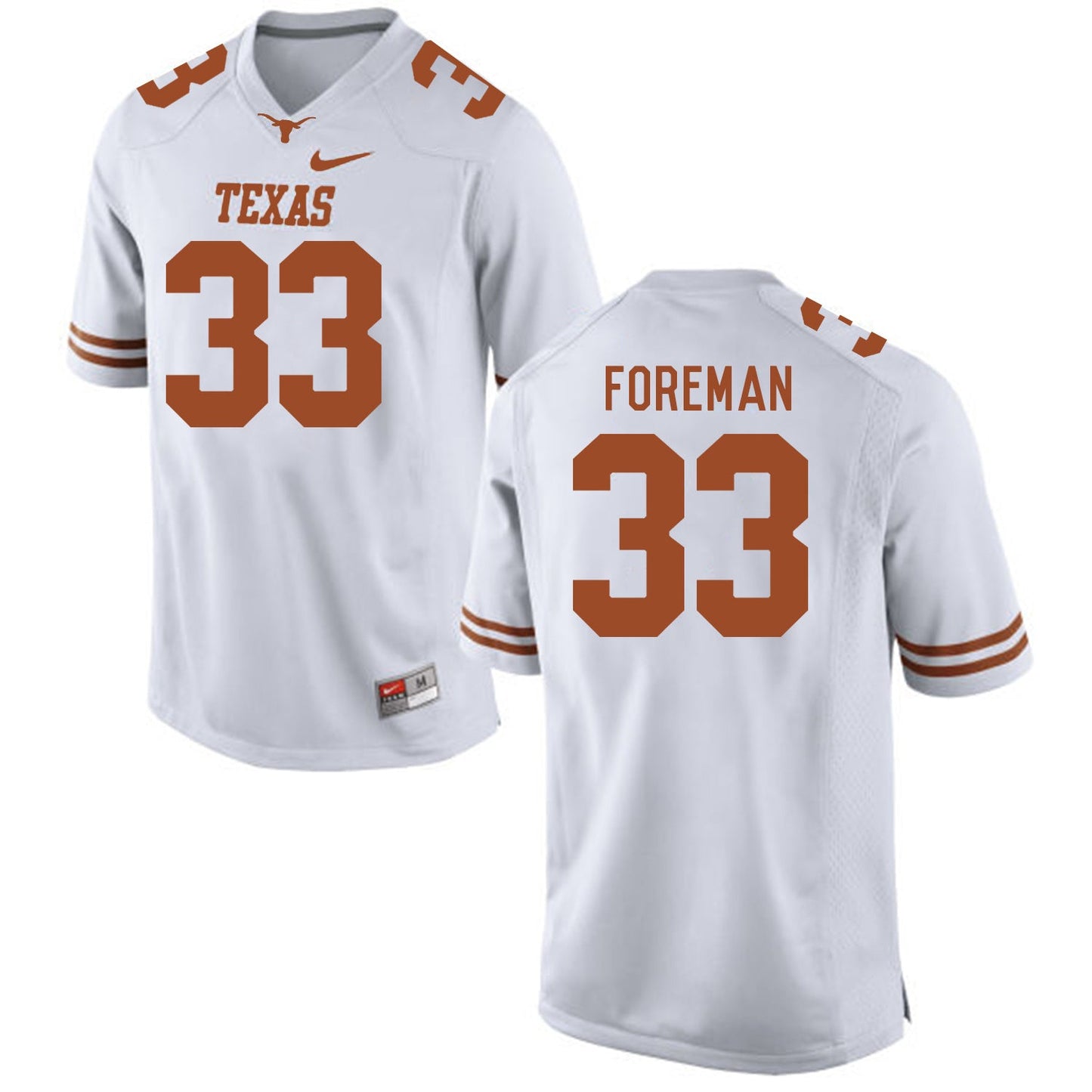 Texas Longhorns FOREMAN 33 White College Football Jersey football jersey product view 1