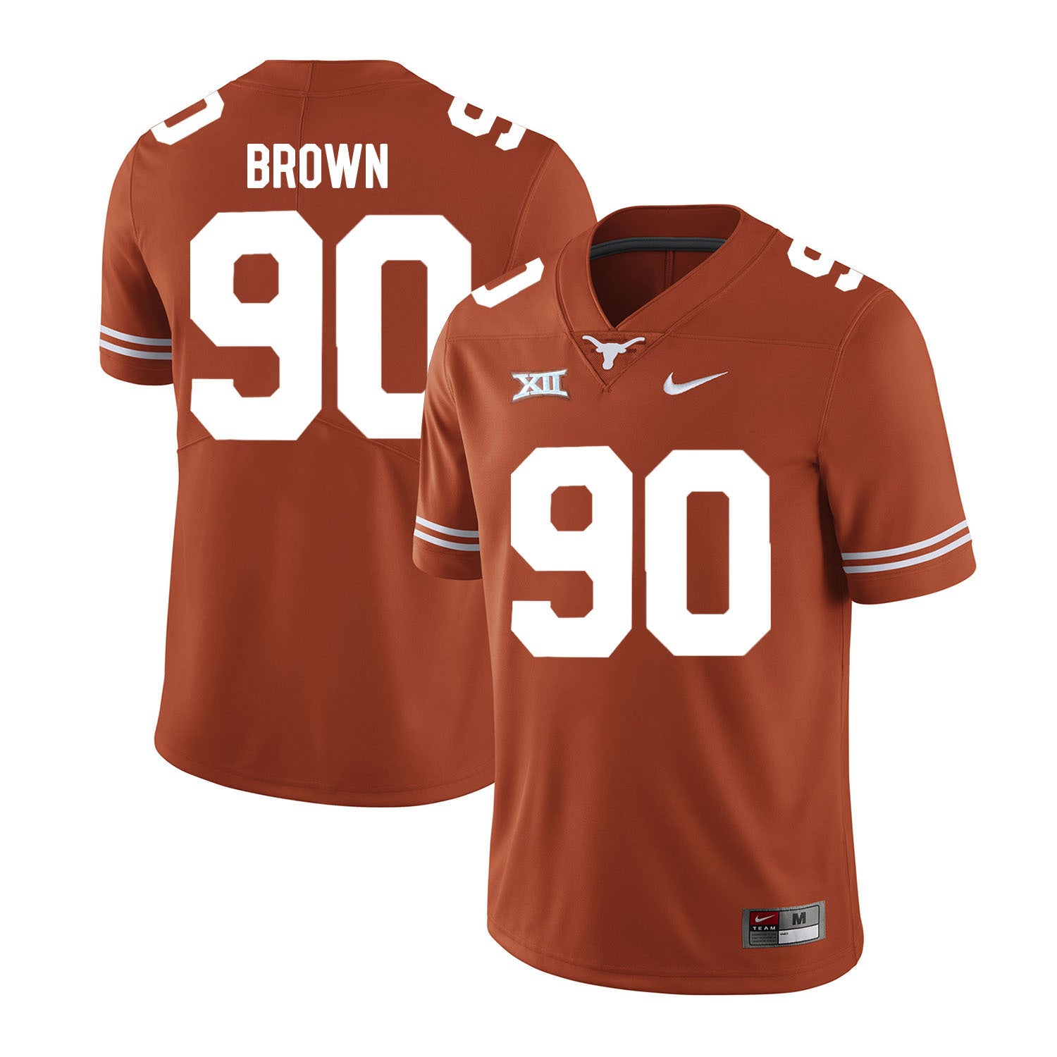 Texas Longhorns Malcom Brown 90 Orange College Football Jersey football jersey product view 1