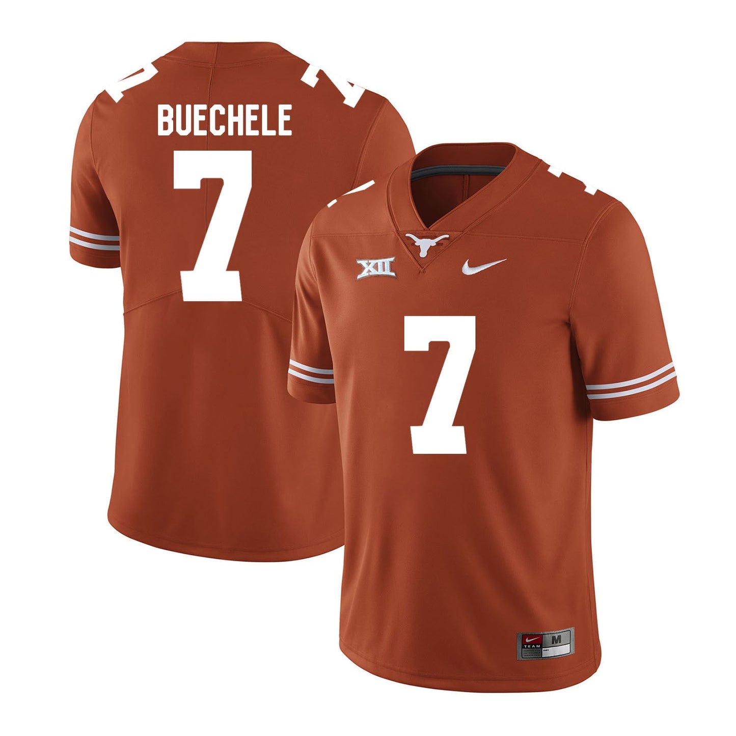 Texas Longhorns Shane Buechele 7 Orange College Football Jersey football jersey product view 1