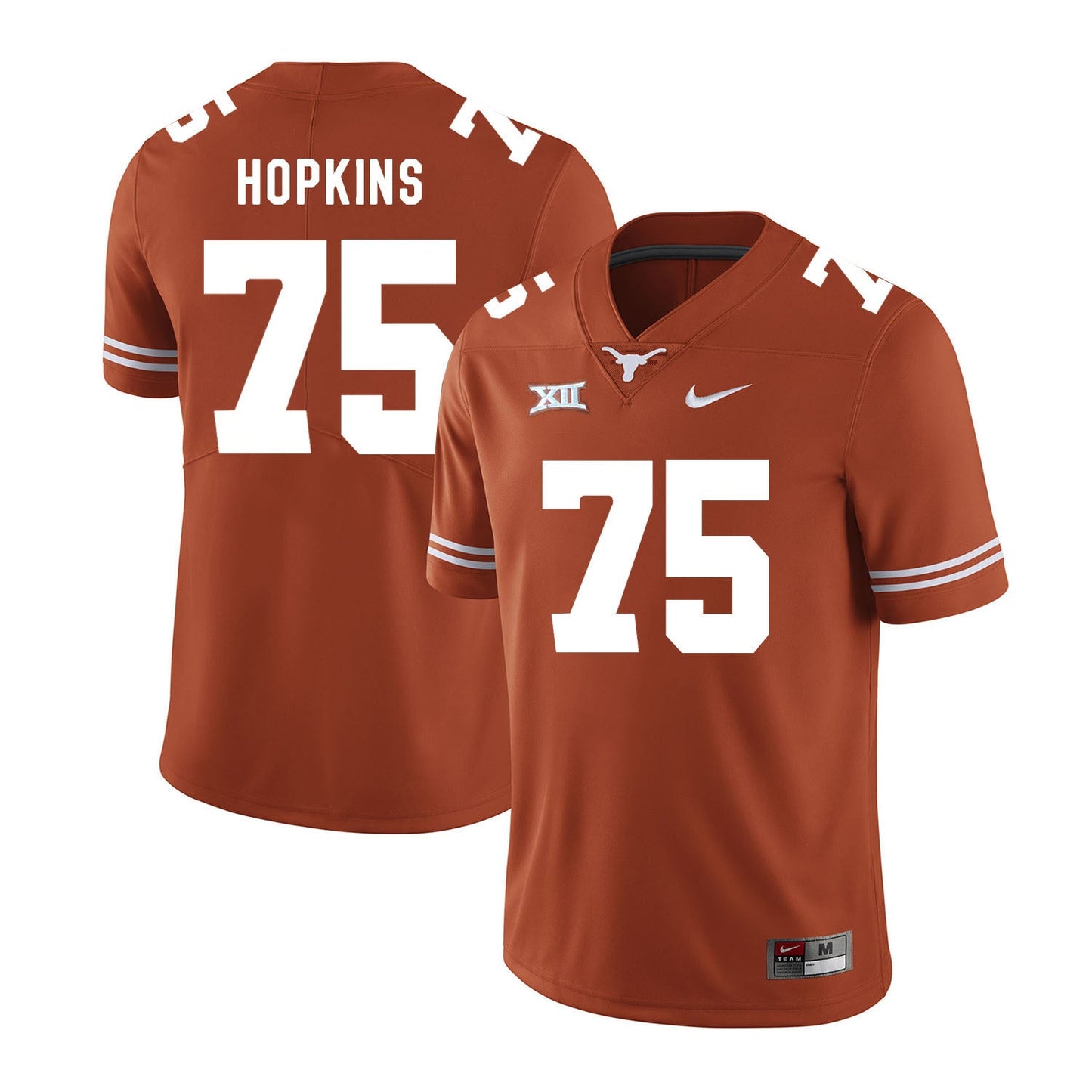 Texas Longhorns Trey Hopkins 75 Orange College Football Jersey football jersey product view 1