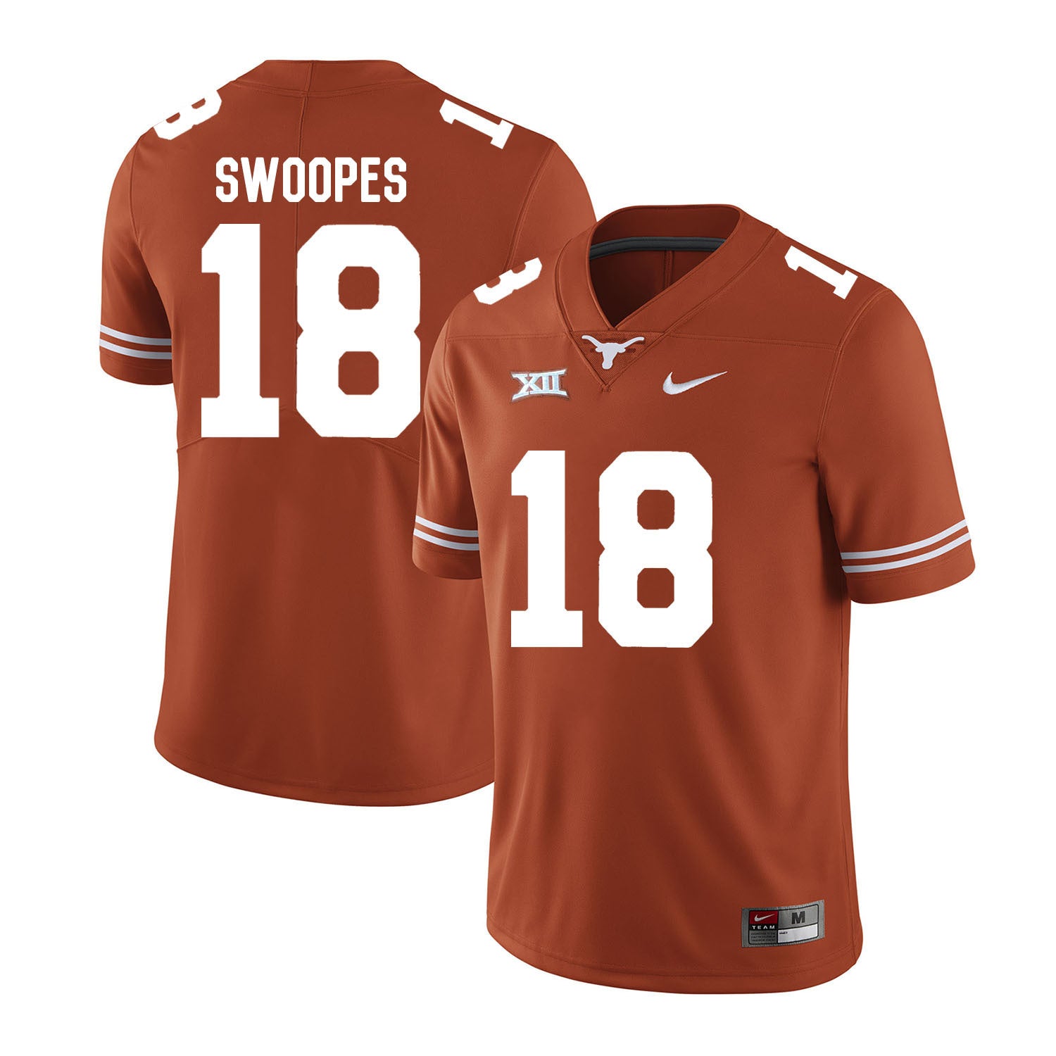 Texas Longhorns Tyrone Swoopes 18 Orange College Football Jersey football jersey product view 1
