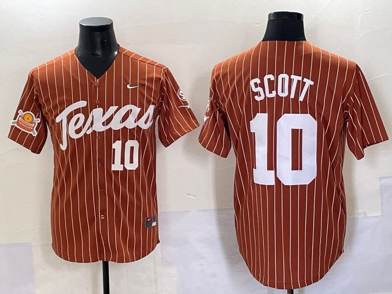 Texas Longhorns #10 Mia Scott ncaa Collaboration Style 4 College Football Jersey football jersey product view 1