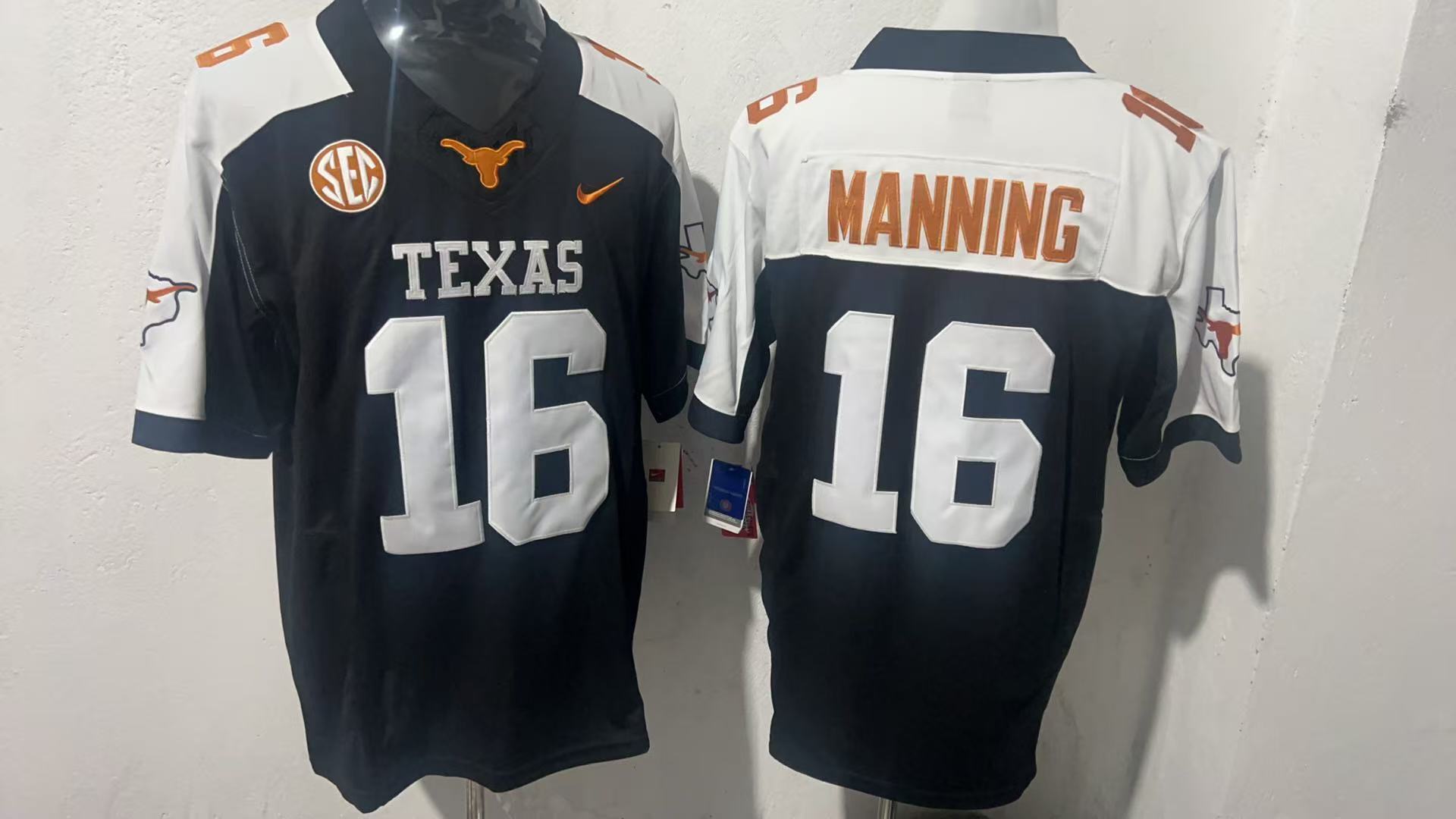 Texas Longhorns #16 Arch Manning NCAA V3 New Style 5 College Football Jersey football jersey product view 1