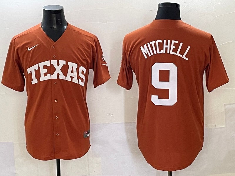 Texas Longhorns #9 ncaa Collaboration Style 4 College Football Jersey football jersey product view 1