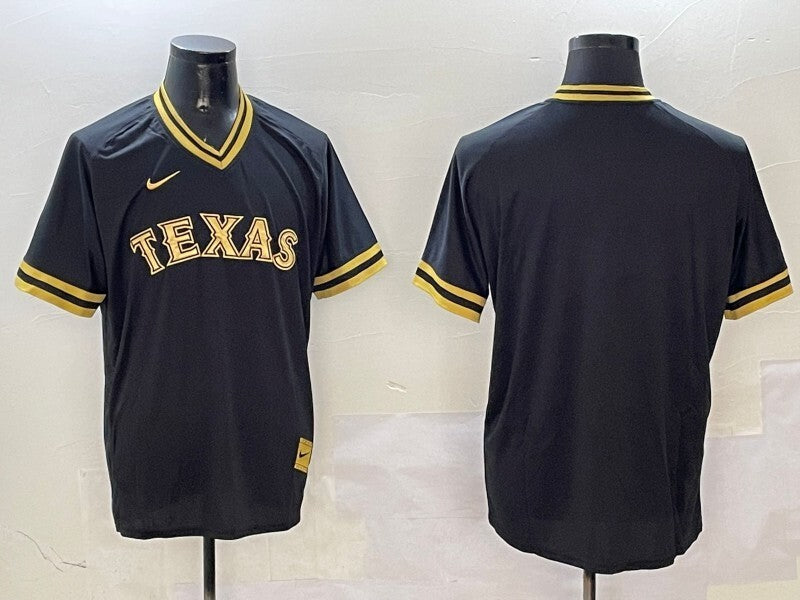 Texas Rangers Rangers Black Gold Adult Style 8 Baseball Jersey baseball jersey product view 1