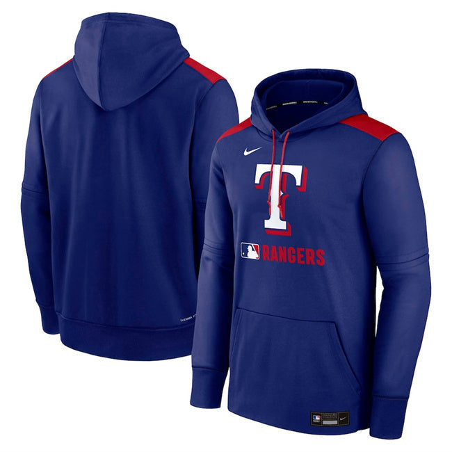 Texas Rangers Royal Collection Performance Pullover Hoodie Baseball Jersey baseball jersey product view 1