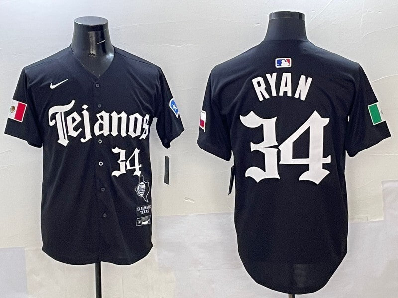 Texas Rangers #34 Nolan Ryan Rangers 5 Collaboration Style 1 Baseball Jersey baseball jersey product view 1