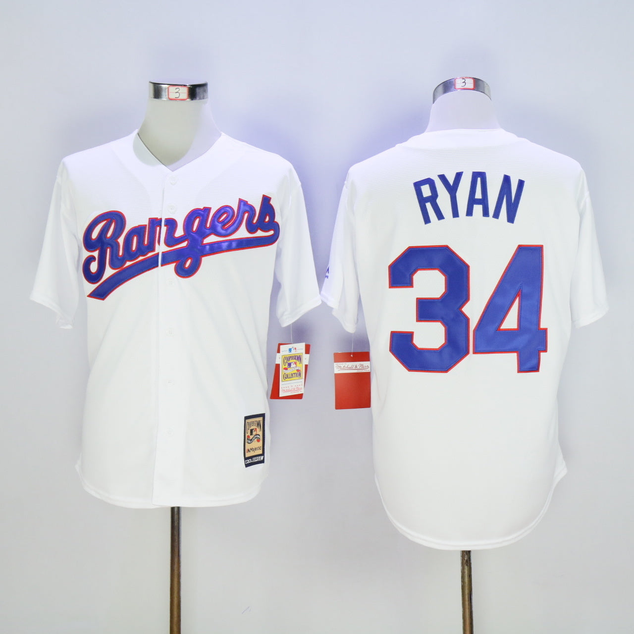 Texas Rangers #34 Rangers 34 White New Fabric Fan Edition Retro Baseball Jersey baseball jersey product view 1