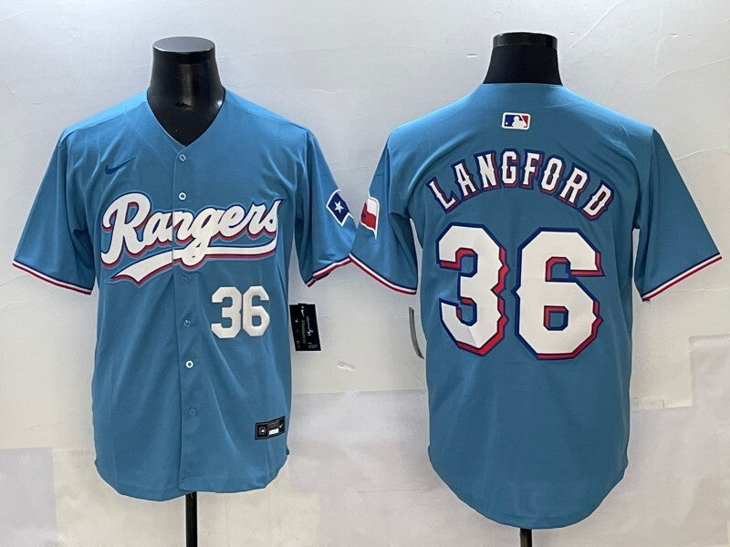 Texas Rangers #36 Wyatt Langford Rangers Adult Style 1 Baseball Jersey baseball jersey product view 1