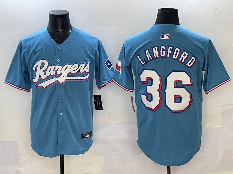Texas Rangers #36 Wyatt Langford Rangers Adult Style 2 Baseball Jersey baseball jersey product view 1