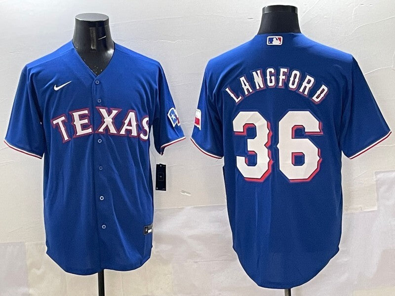 Texas Rangers #36 Wyatt Langford Rangers Adult Style 4 Baseball Jersey baseball jersey product view 1
