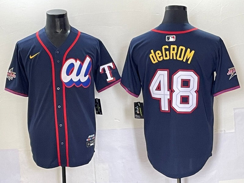 Texas Rangers #48 Jacob deGrom Rangers 25 All-Star Style 2 Baseball Jersey baseball jersey product view 1