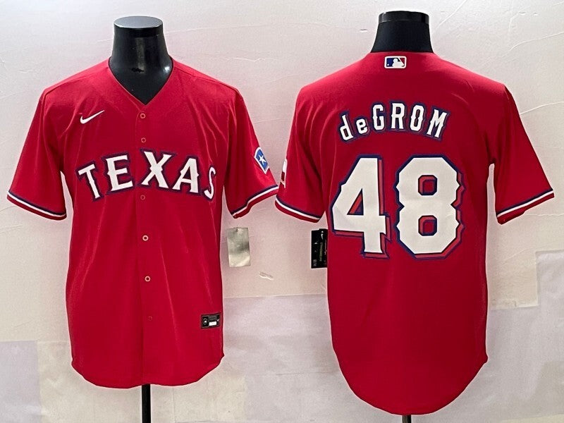 Texas Rangers #48 Jacob deGrom Rangers Adult Style 1 Baseball Jersey baseball jersey product view 1