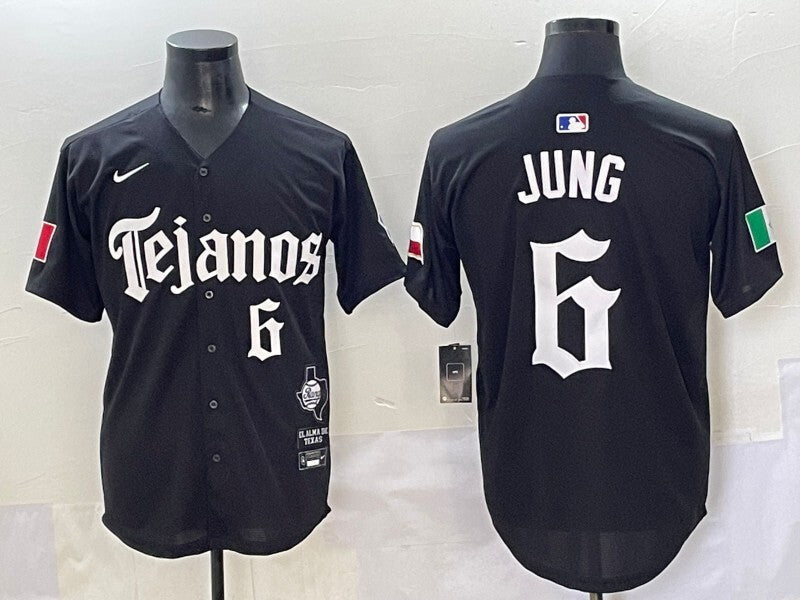 Texas Rangers #6 Josh Jung Rangers 5 Collaboration Style 1 Baseball Jersey baseball jersey product view 1