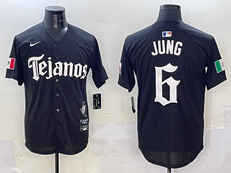 Texas Rangers #6 Josh Jung Rangers 5 Collaboration Style 4 Baseball Jersey baseball jersey product view 1