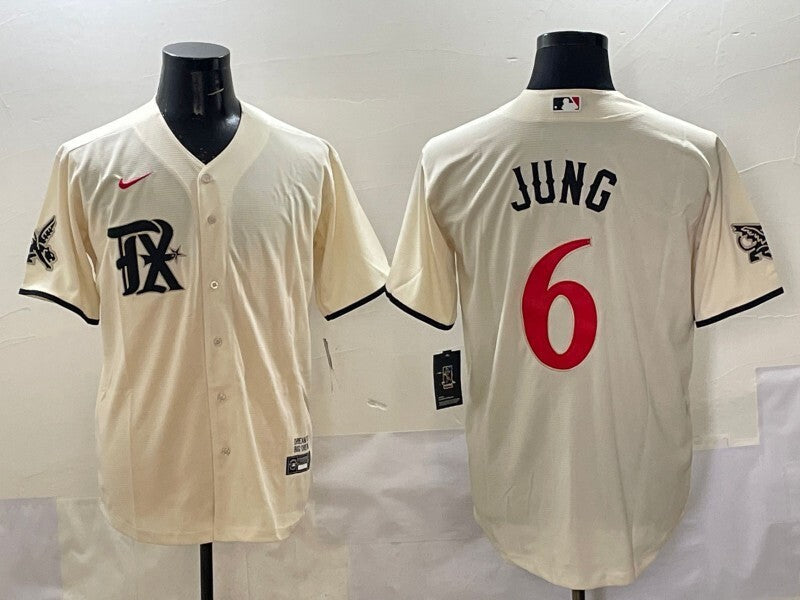 Texas Rangers #6 Josh Jung Rangers City Adult Baseball Jersey baseball jersey product view 1
