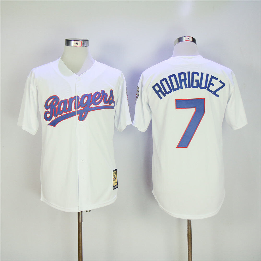 Texas Rangers #7 Rangers 7 White Fan Retro Baseball Jersey baseball jersey product view 1