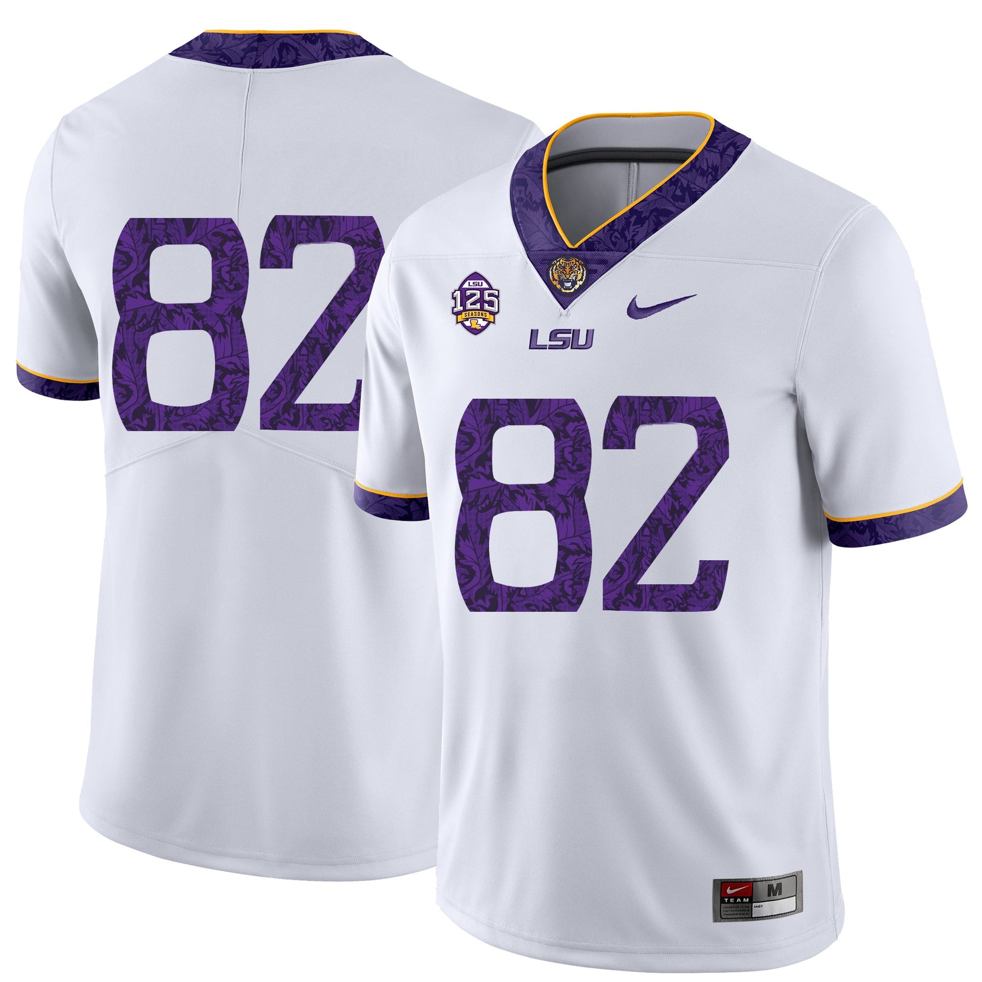 Thaddeus Moss 82 Pattern White .2jpg College Football Jersey football jersey product view 1