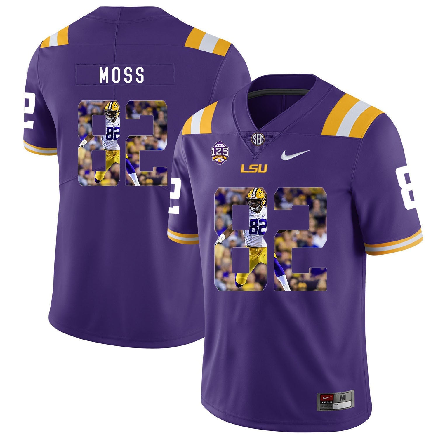 Thaddeus Moss 82 Purple .1jpg College Football Jersey football jersey product view 1
